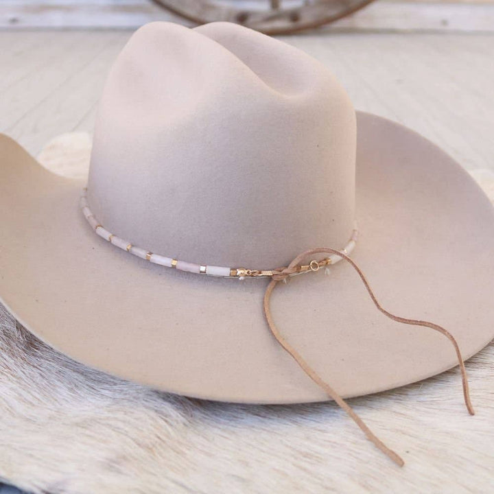 White Jade Stone Hat Band - Halo: White Stone Hat Band - Halo