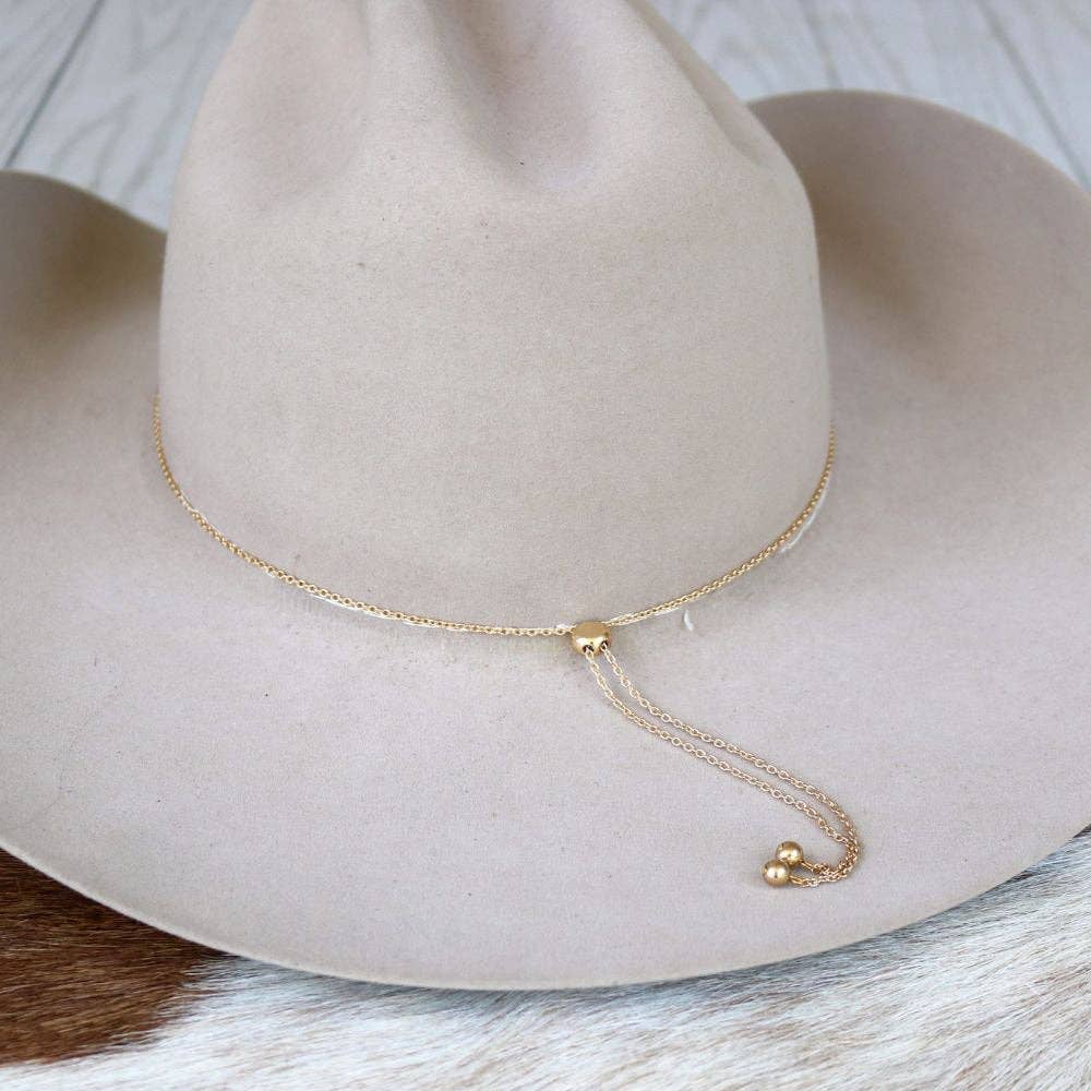 White & Neutral Stone Chain Hat Band – June: White & Neutral Stone Chain Hat Band – June