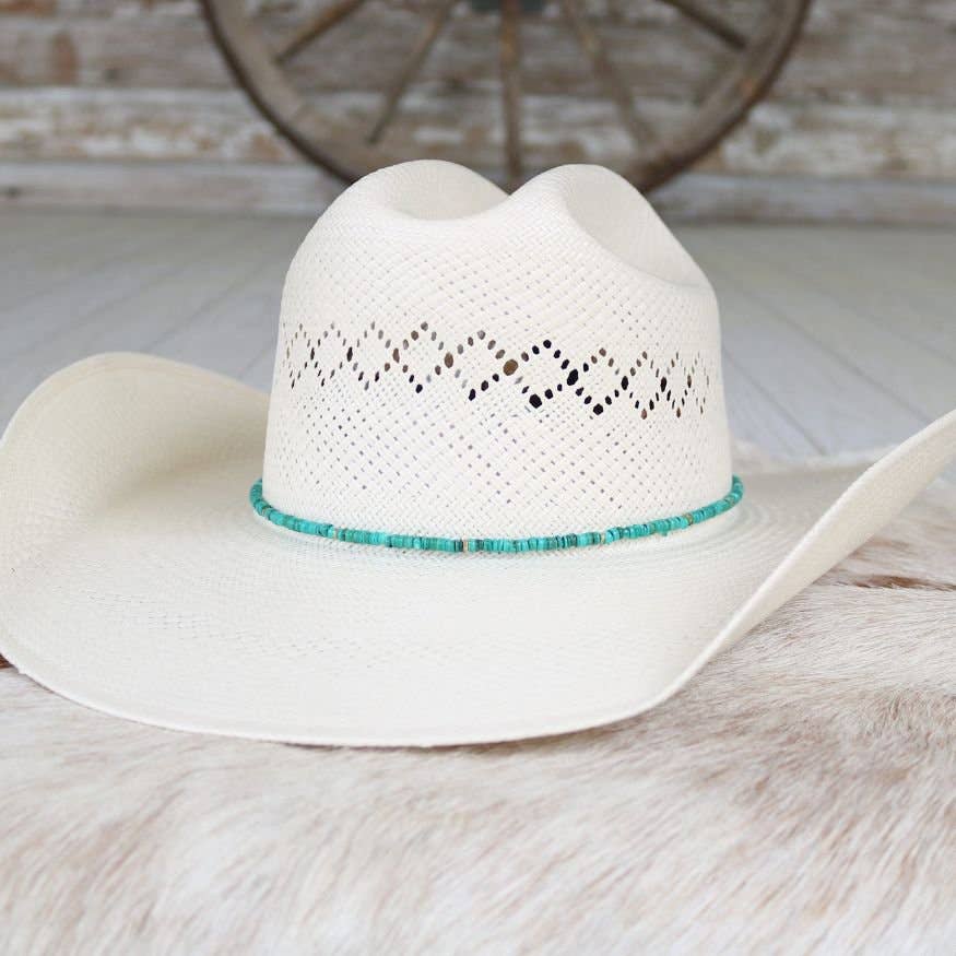 Turquoise Shell Hat Band - Willa: Turquoise Shell Chain Hat Band - Sylvie