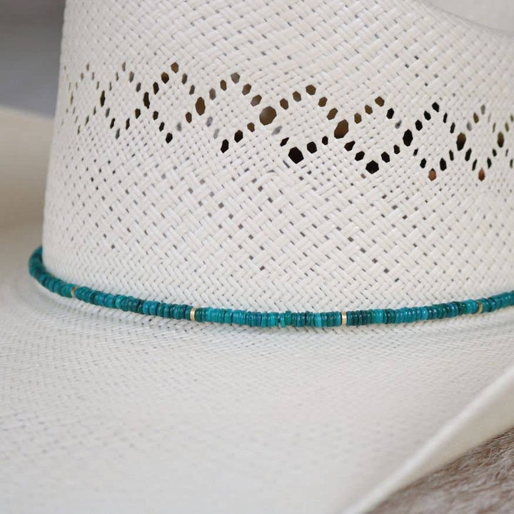 Teal Shell Hat Band - Eliza: Teal Shell Chain Hat Band - Delphine