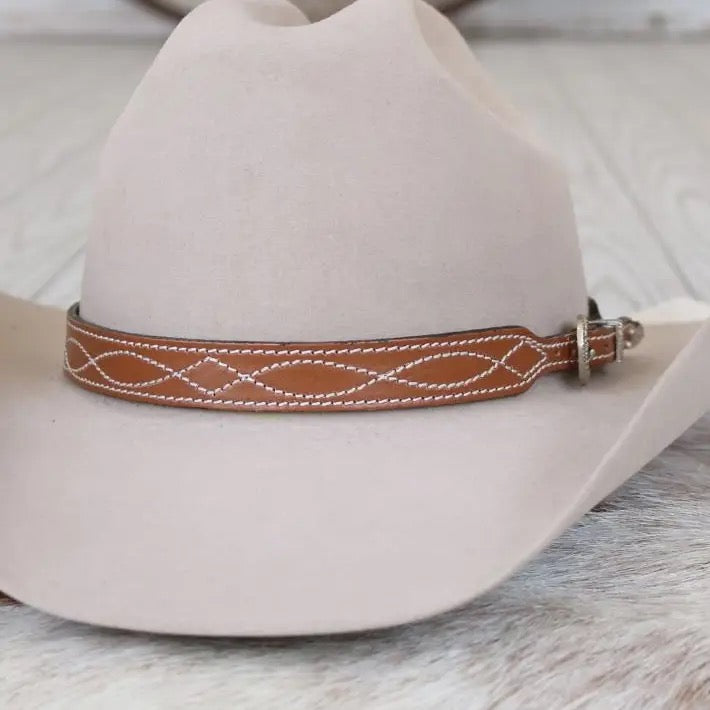 Leather Boot Stitch Hat Band