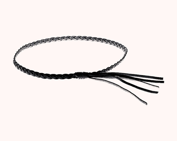 1CM Braided Suede Tassel Hat Band