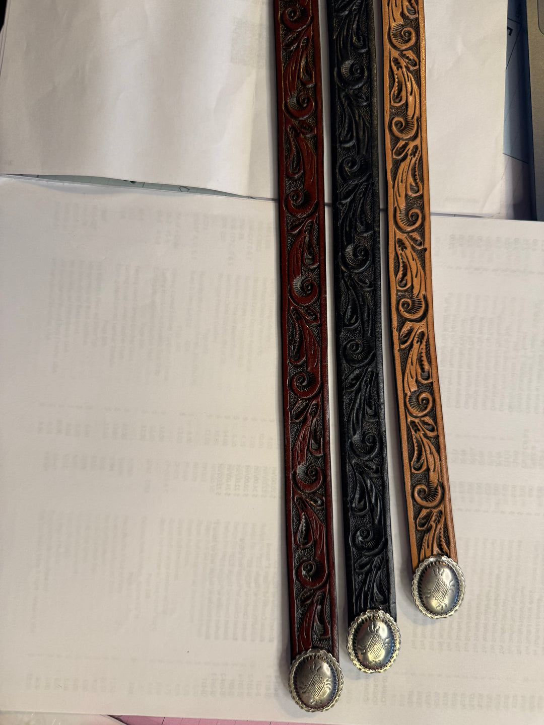 Leather Hat Band w/Concho buckle 3/4