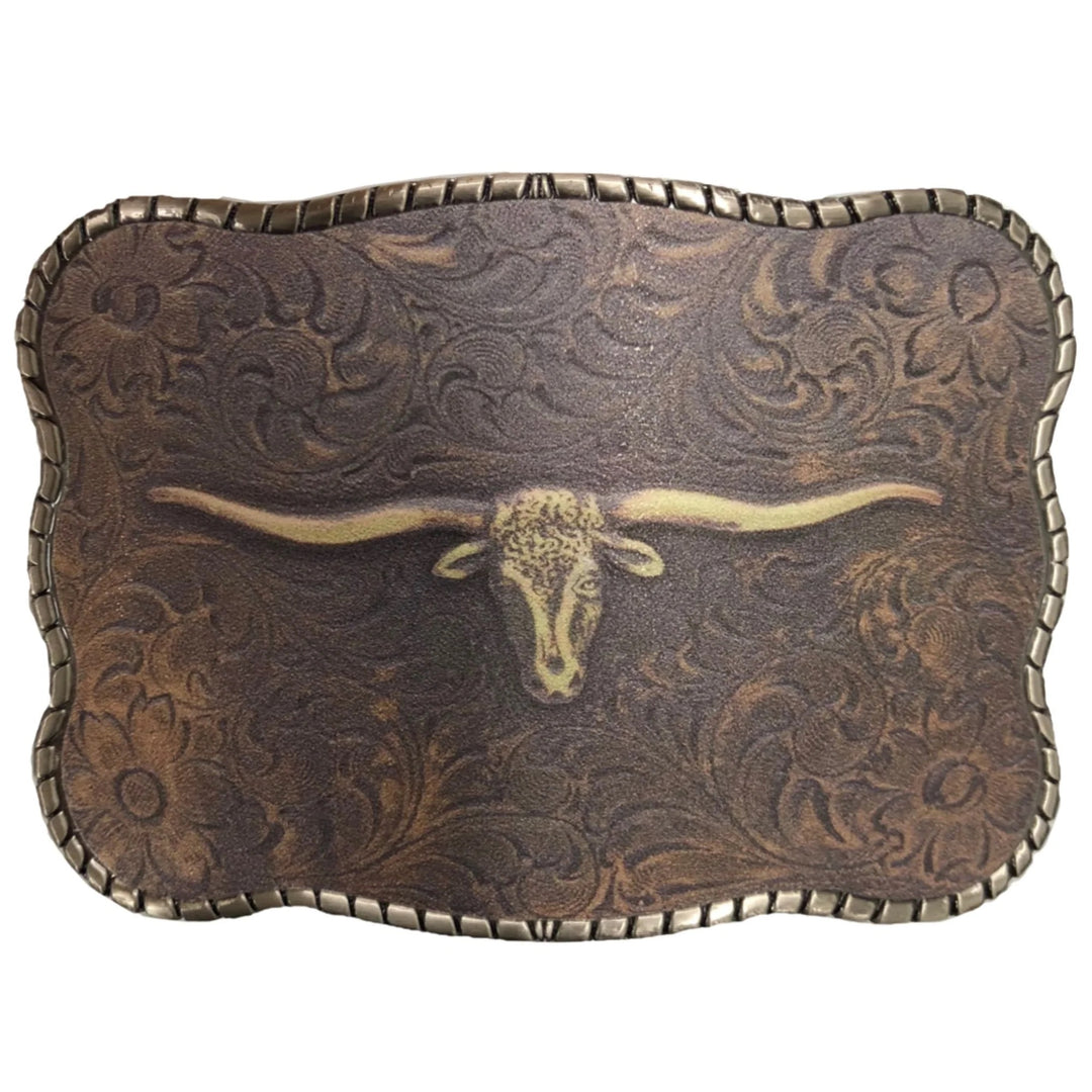 Vintage Gold Longhorn Wallet Buckle