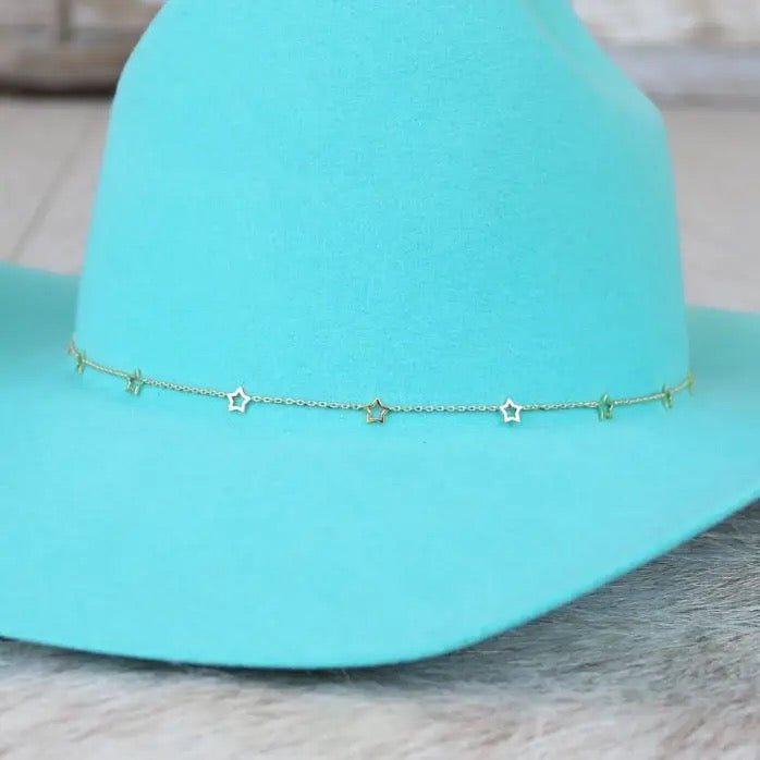 14K Gold Plated Star Chain Hat Band