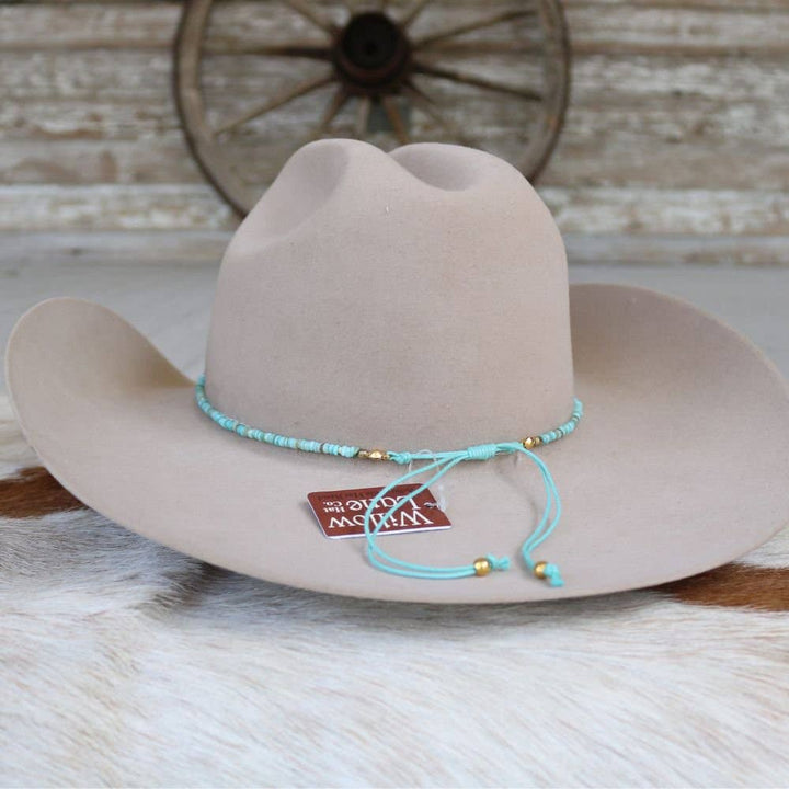 Aqua Blue Shell Hat Band - Remy: Aqua Blue Shell Hat Band - Remy