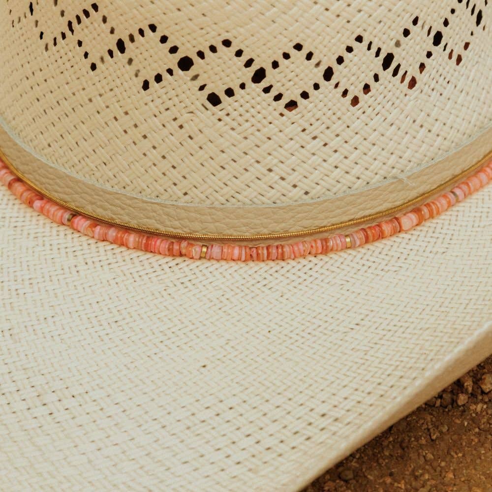 Pink Shell Hat Band - Mabel: Pink Shell Chain Hat Band - Rosalie