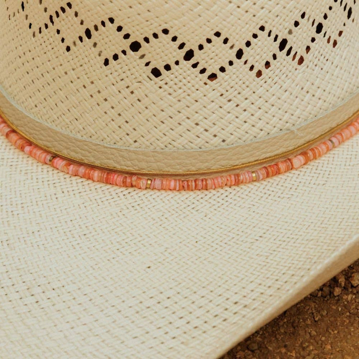 Pink Shell Hat Band - Mabel: Pink Shell Chain Hat Band - Rosalie
