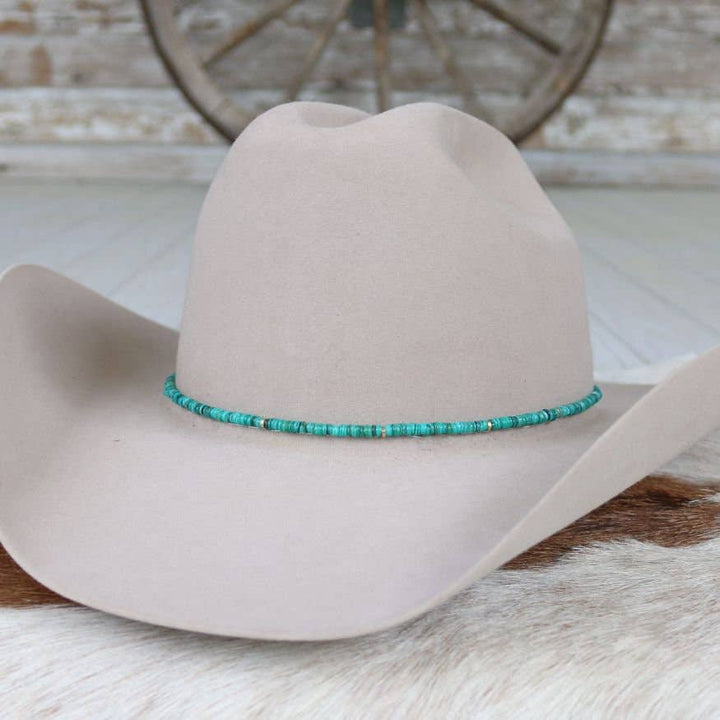 Turquoise Shell Hat Band - Willa: Turquoise Shell Chain Hat Band - Sylvie