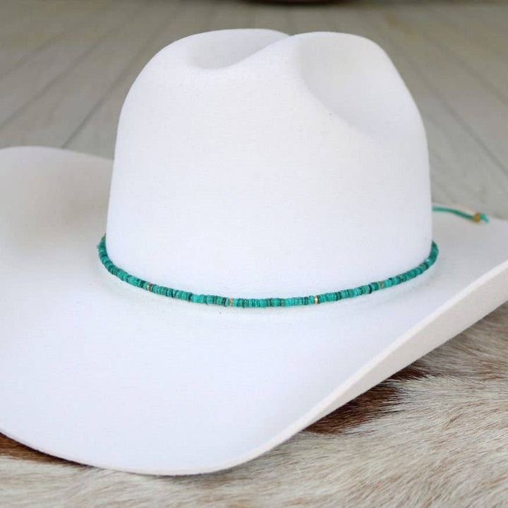Turquoise Shell Hat Band - Willa: Turquoise Shell Chain Hat Band - Sylvie