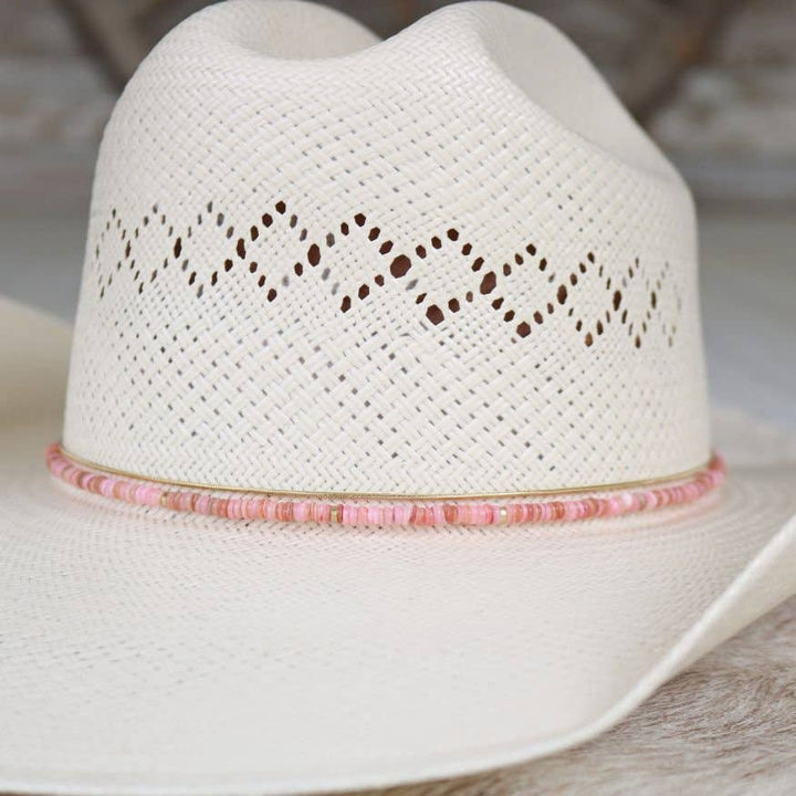 Pink Shell Hat Band - Mabel: Pink Shell Chain Hat Band - Rosalie